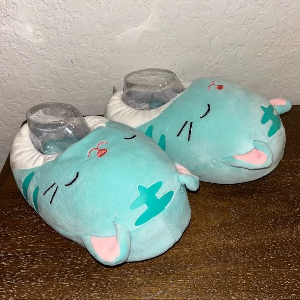 Squishmallows KellyToy Tres’zure Cat Slip On Plush Kids Slipper Shoes